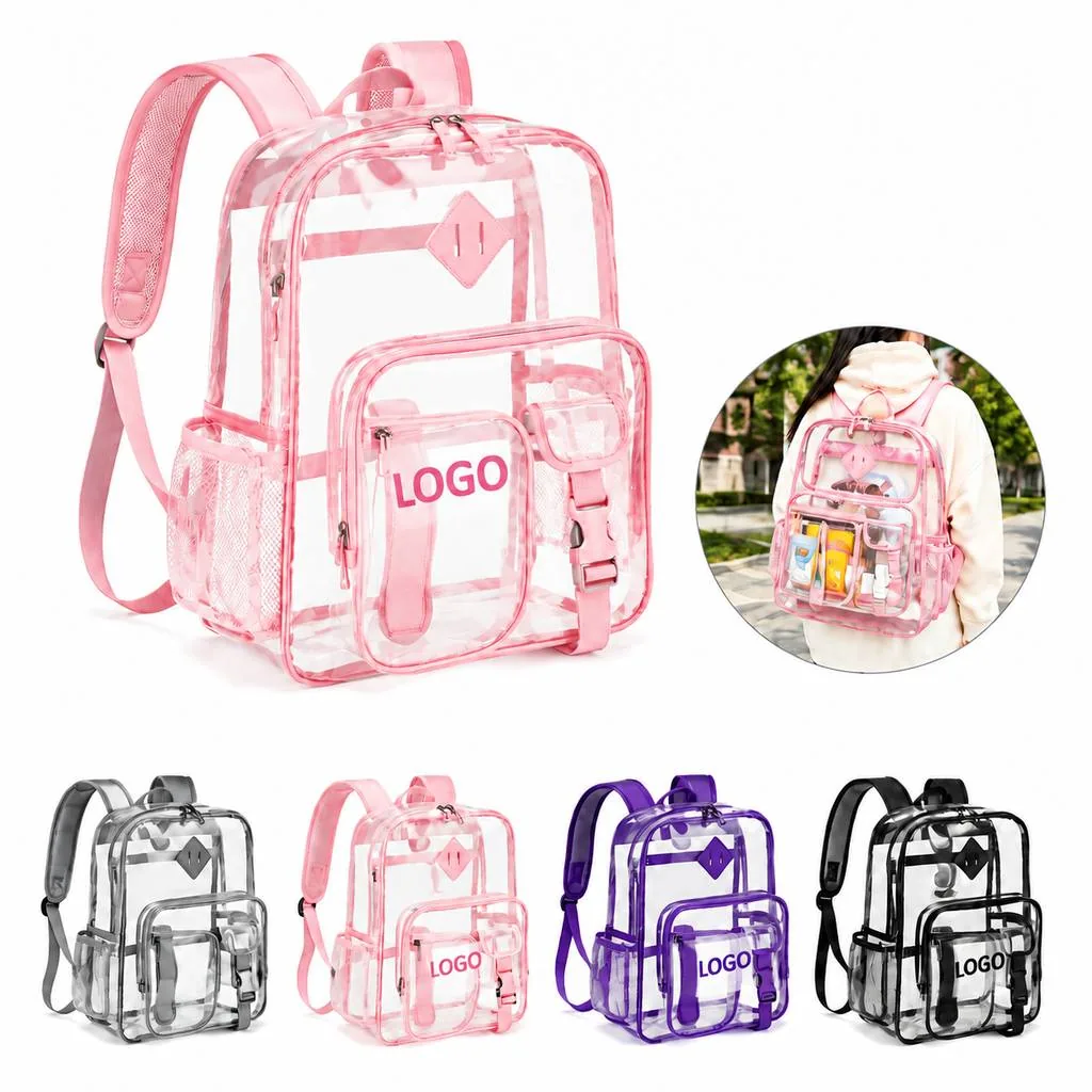 Waterproof Clear PVC Travel Backpack with Pockets