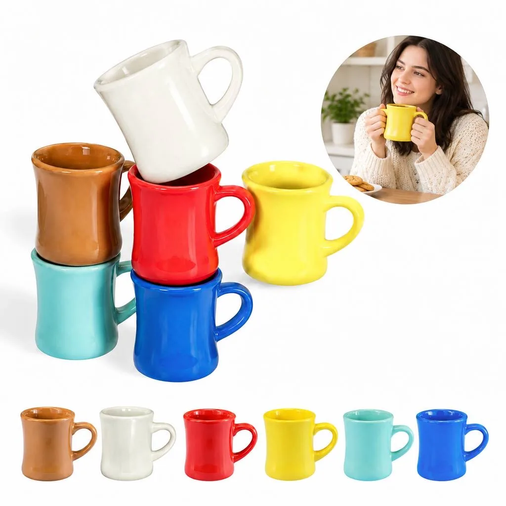 Slim-Waist Ceramic Cup for Milk Coffee Tea 2