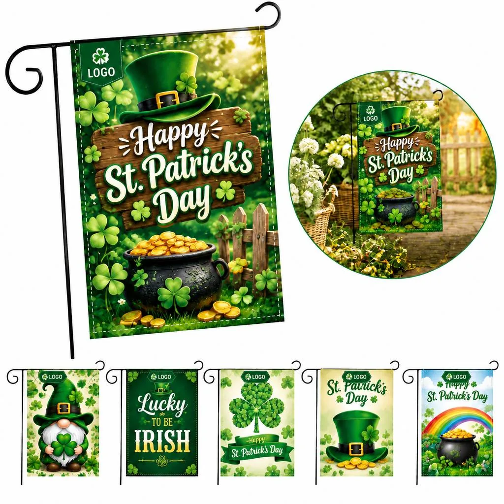 St. Patrick's Day Shamrock Outdoor Garden Flag