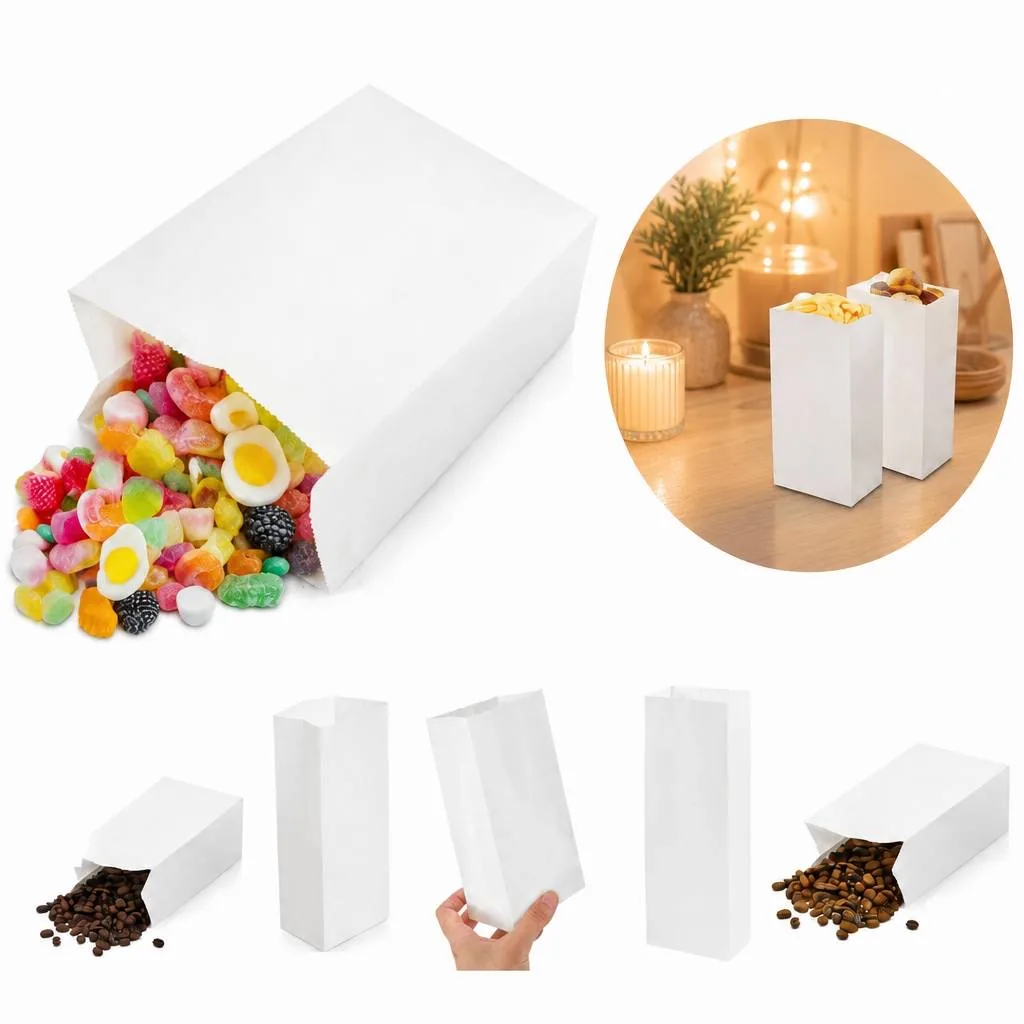 White Disposable Paper Popcorn Bag for Theater and Party 2