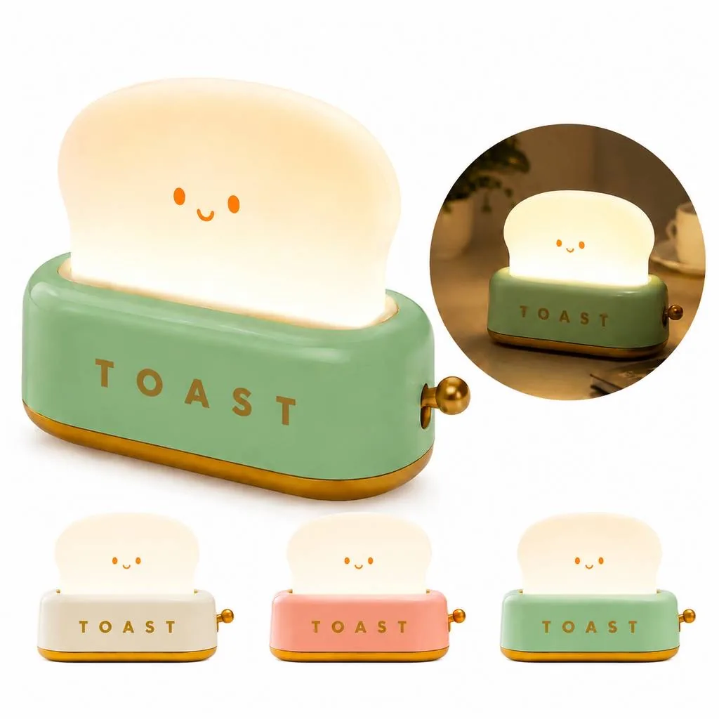 Retro Toaster Shaped Night Light with Warm Glow 2