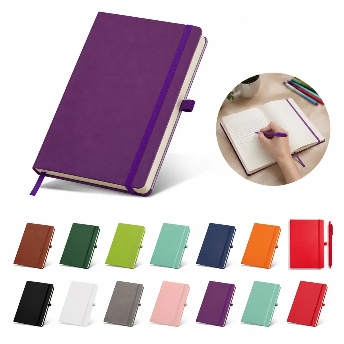 PU Notebook with Pen and Elastic Closure Band 2