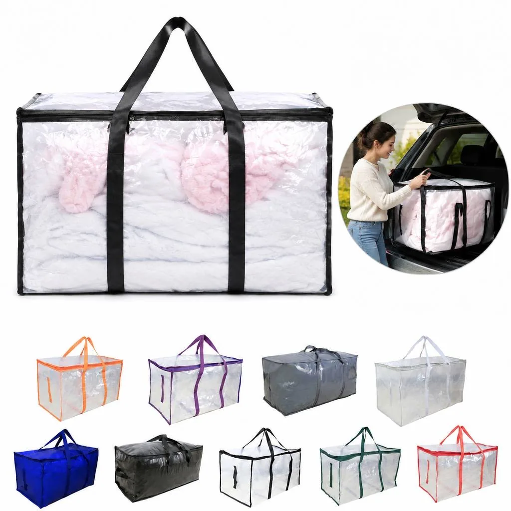 Transparent PVC Organizer Bag for Clothes and Bedding 2