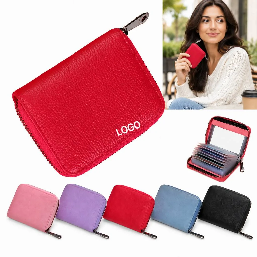 Slim Water-Resistant Leather ID Card Wallet with Snap