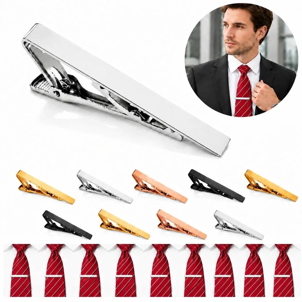 Minimalist Polished Metal Tie Clip for Professional Attire 2