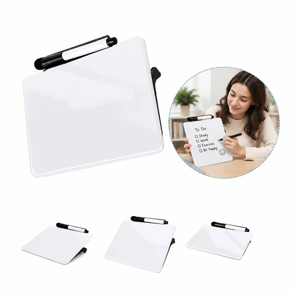 Frosted Glass Dry-Erase Message Board with Stand 2