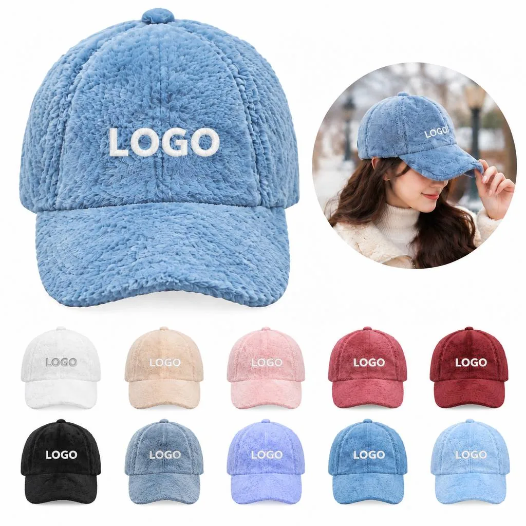 Winter Baseball Cap with Faux Fur Trim for Women