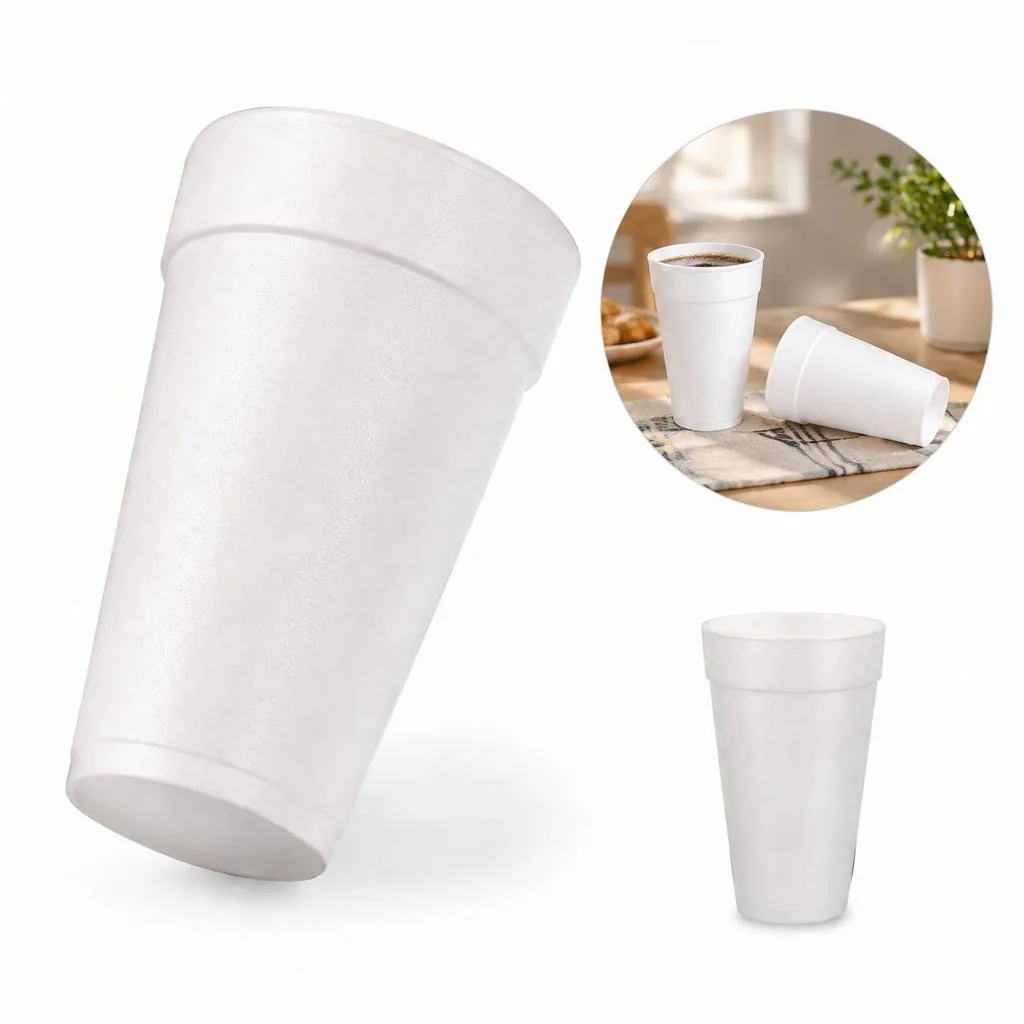 Disposable Insulated Foam Cup for Hot and Cold Drinks 2