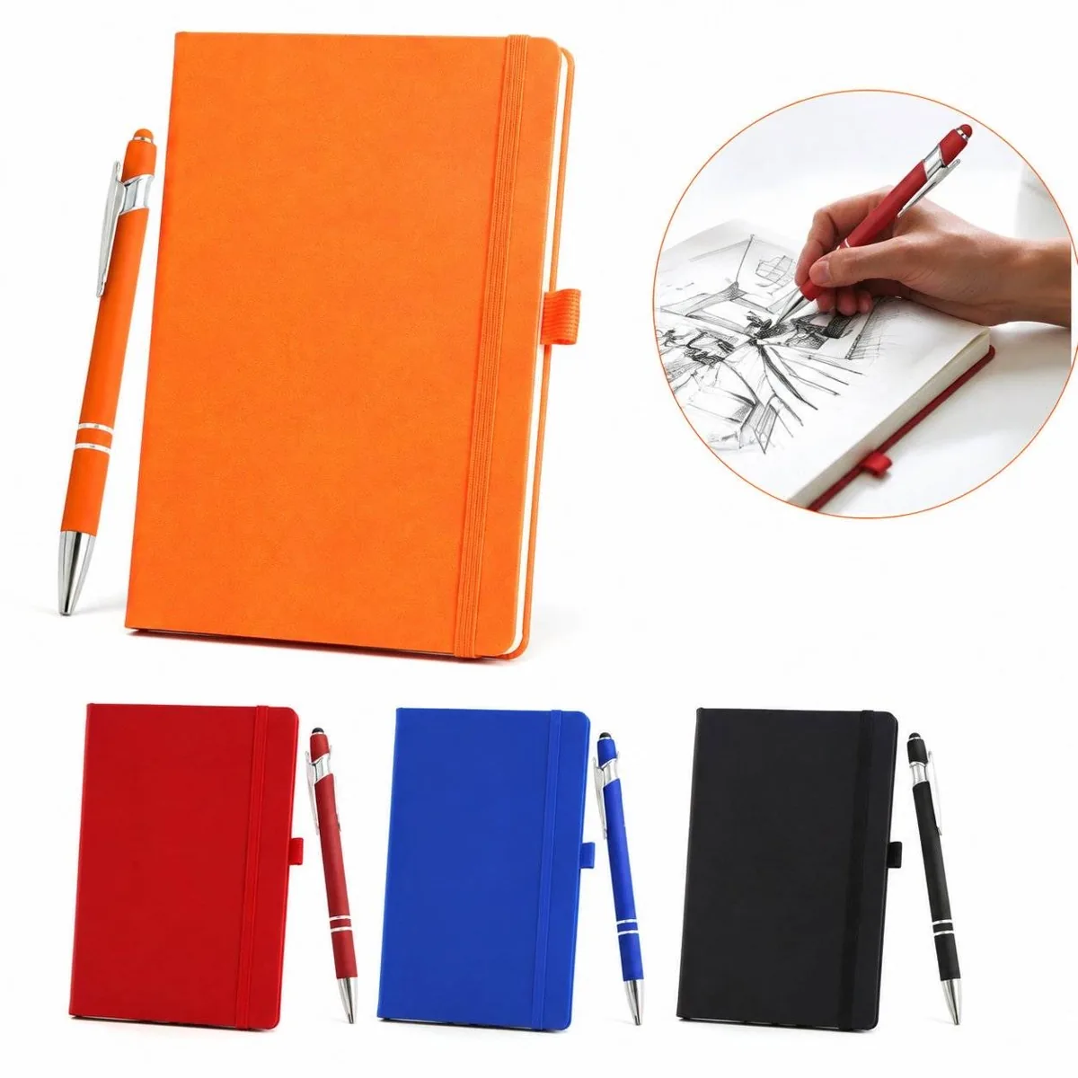 Compact Soft Cover Journal Set with Ballpoint Pen for 2