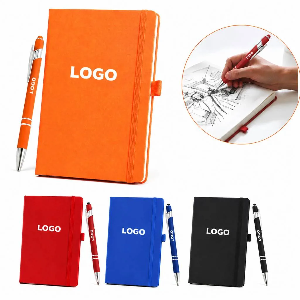 Compact Soft Cover Journal Set with Ballpoint Pen for