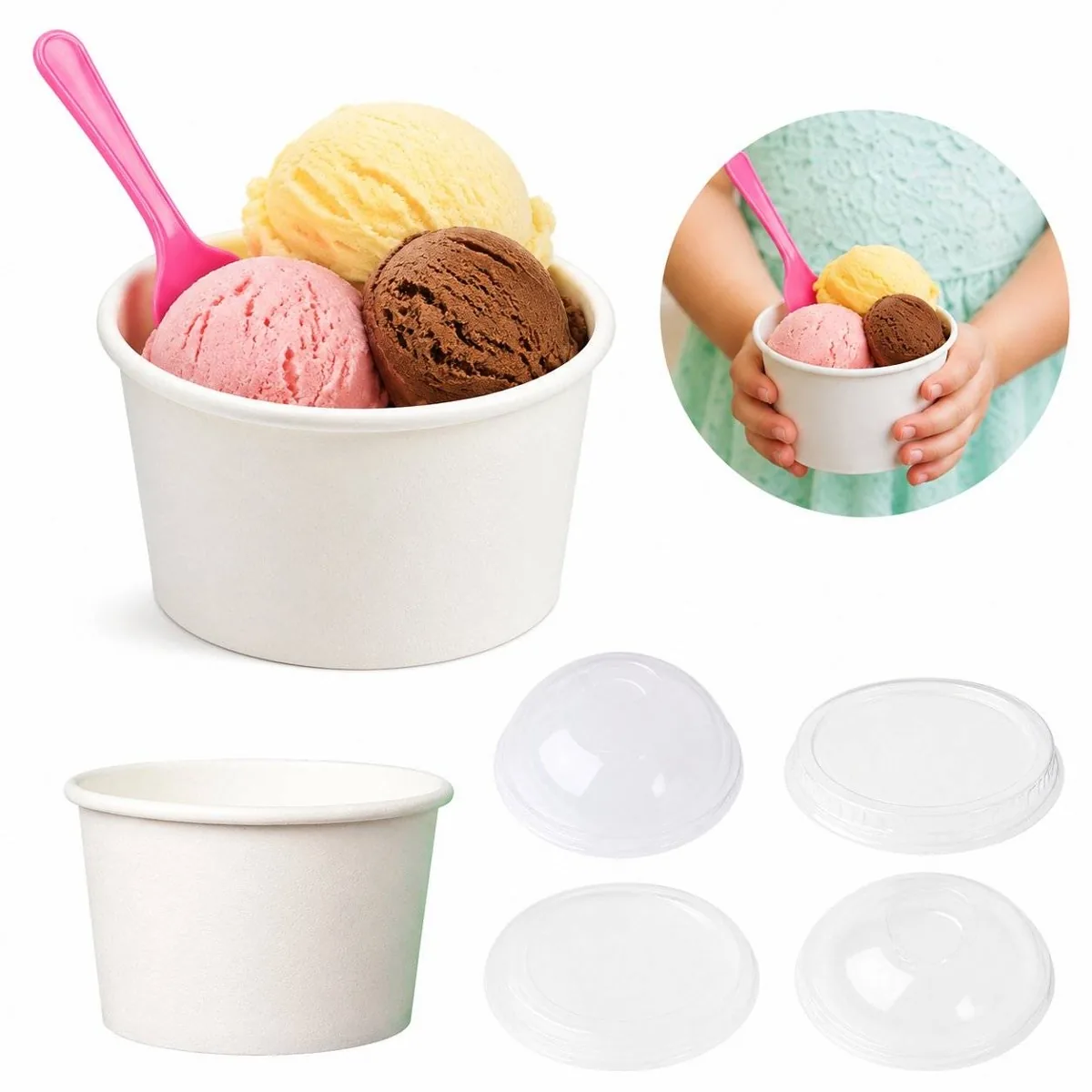 Disposable Paper Cups for Ice Cream Serving 2