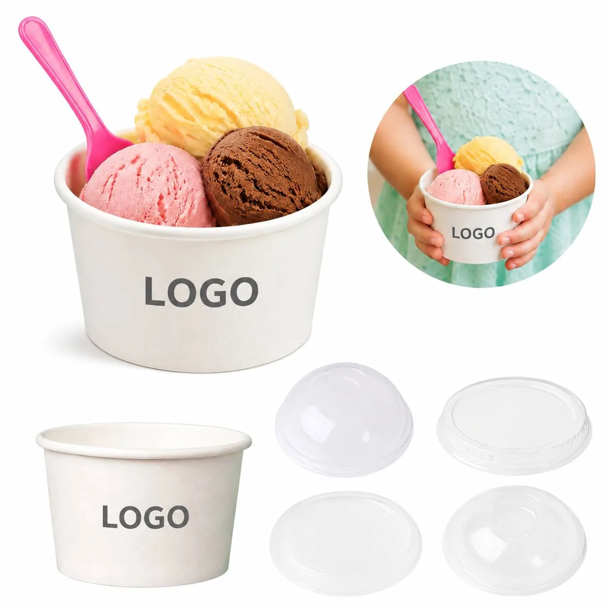 Disposable Paper Cups for Ice Cream Serving