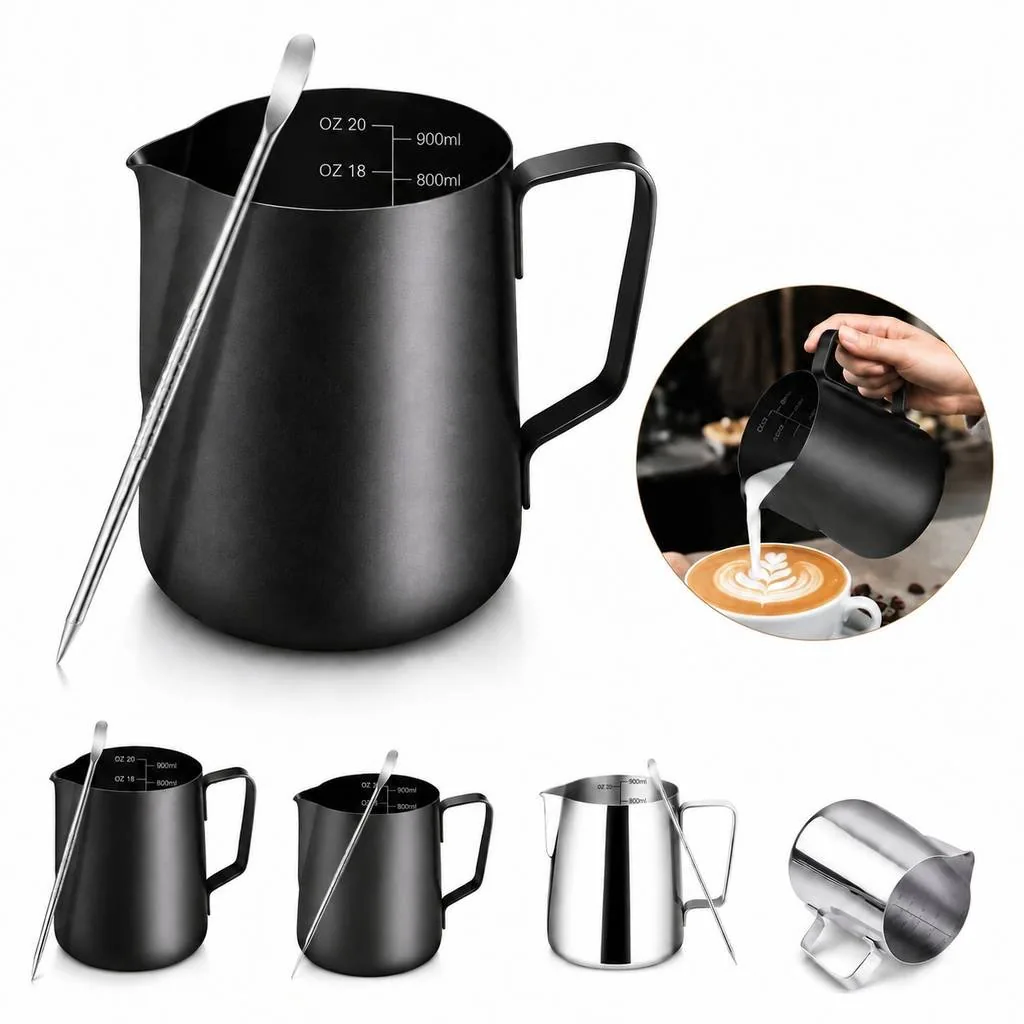Milk Frothing Cup with Measurement Scale, Stainless Steel 2