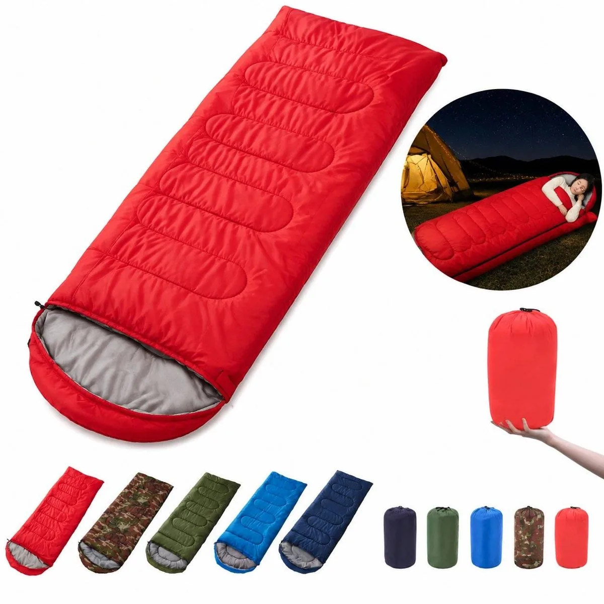 Rectangular Envelope Sleeping Bag with Full-Length Zipper 2