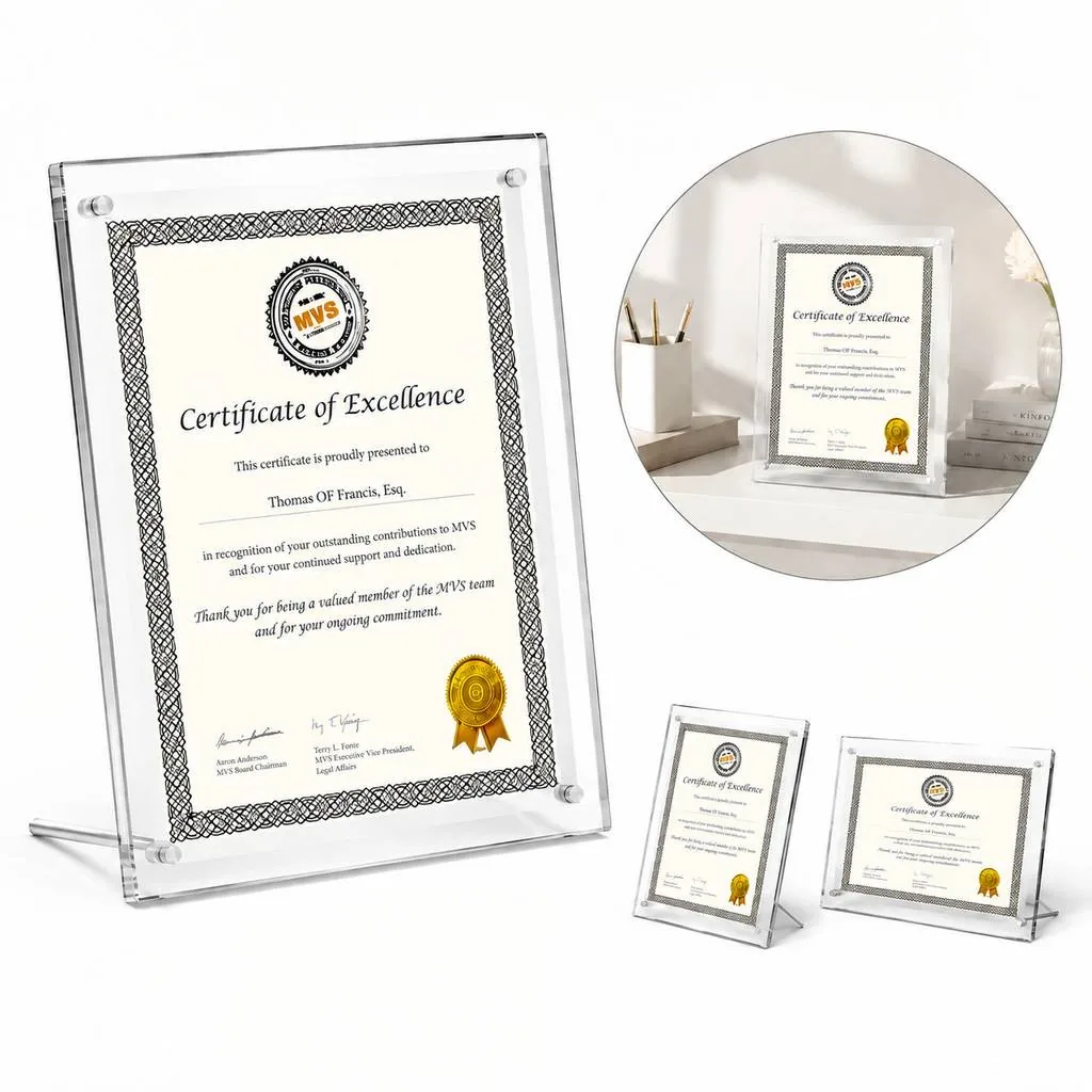 Clear Acrylic Picture Certificate Display Holder 2