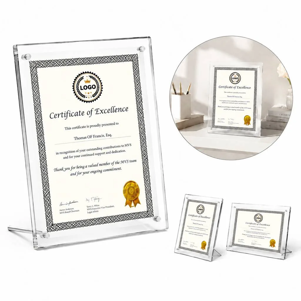 Clear Acrylic Picture Certificate Display Holder