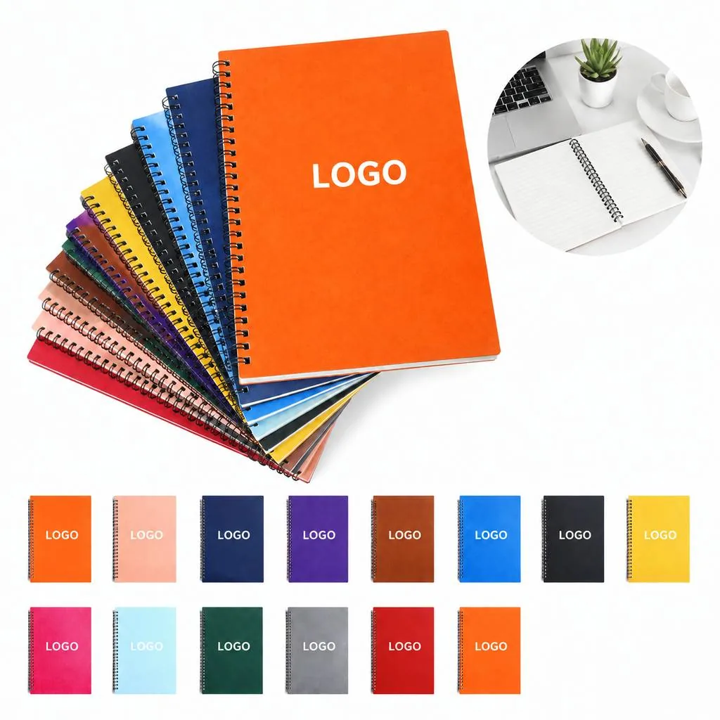 A5 Custom Logo Wirebound Notebook with Elastic Closure