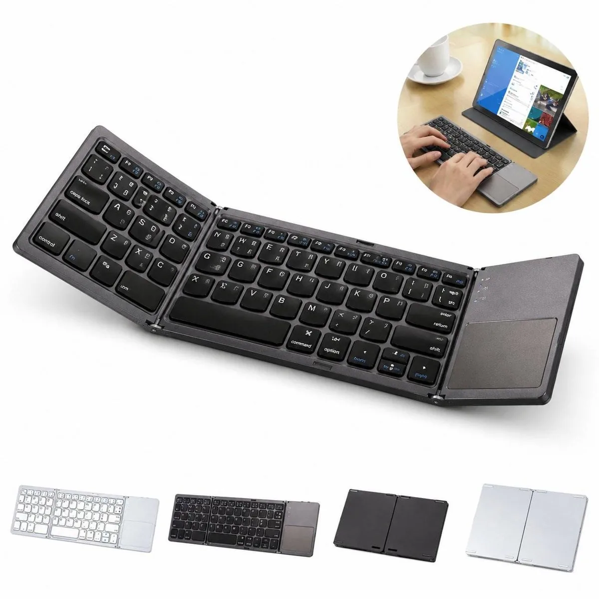 Portable Mini Folding Wireless Keyboard with Touch 2