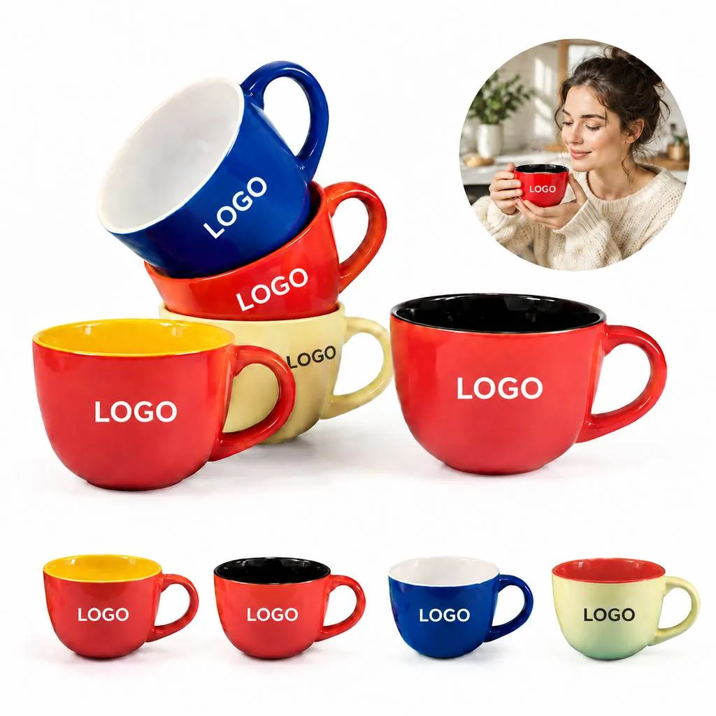 Multi-Colour Ceramic Soup Cup Durable for Hot Liquids