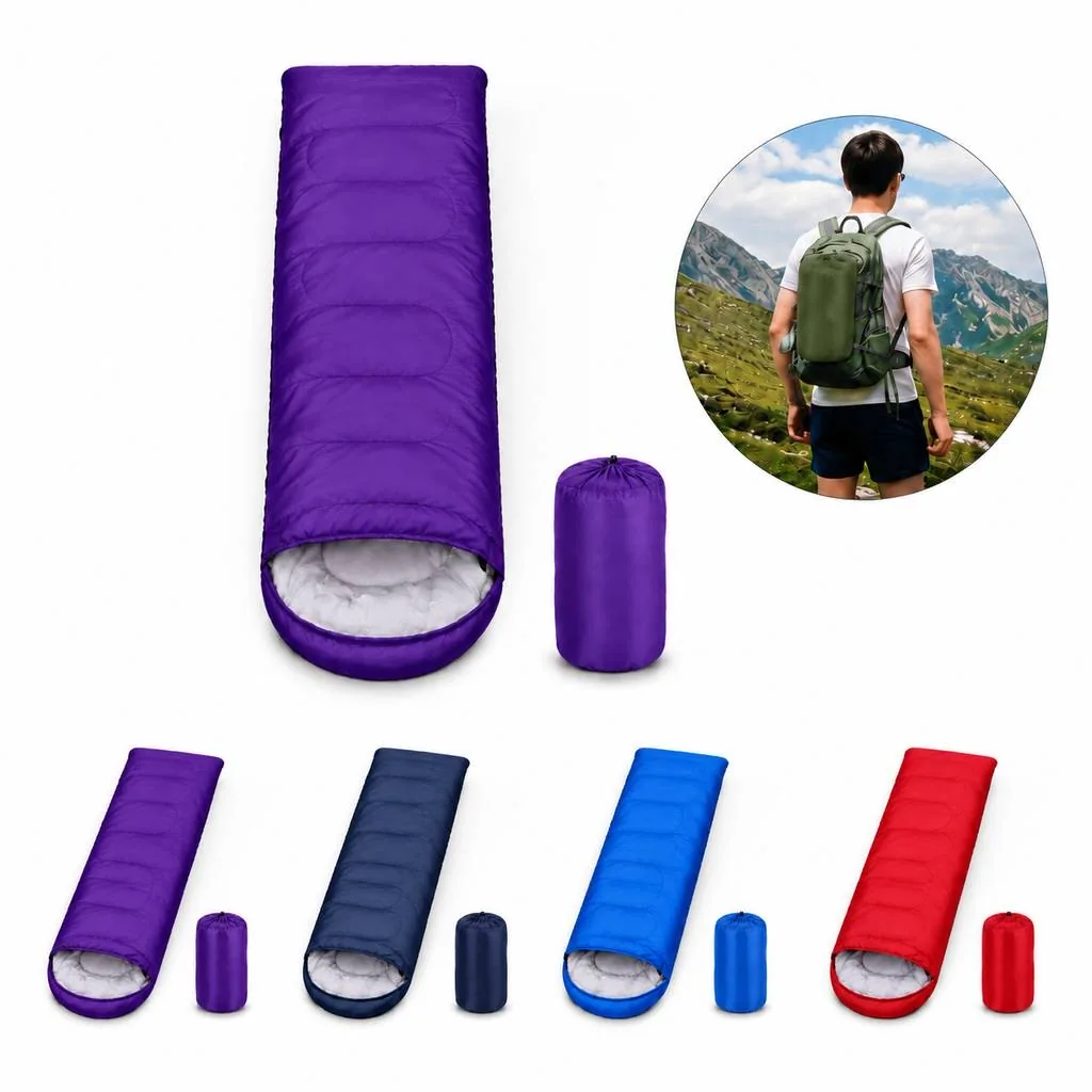 Adult Rectangular Sleeping Bag with Compression Sack 2