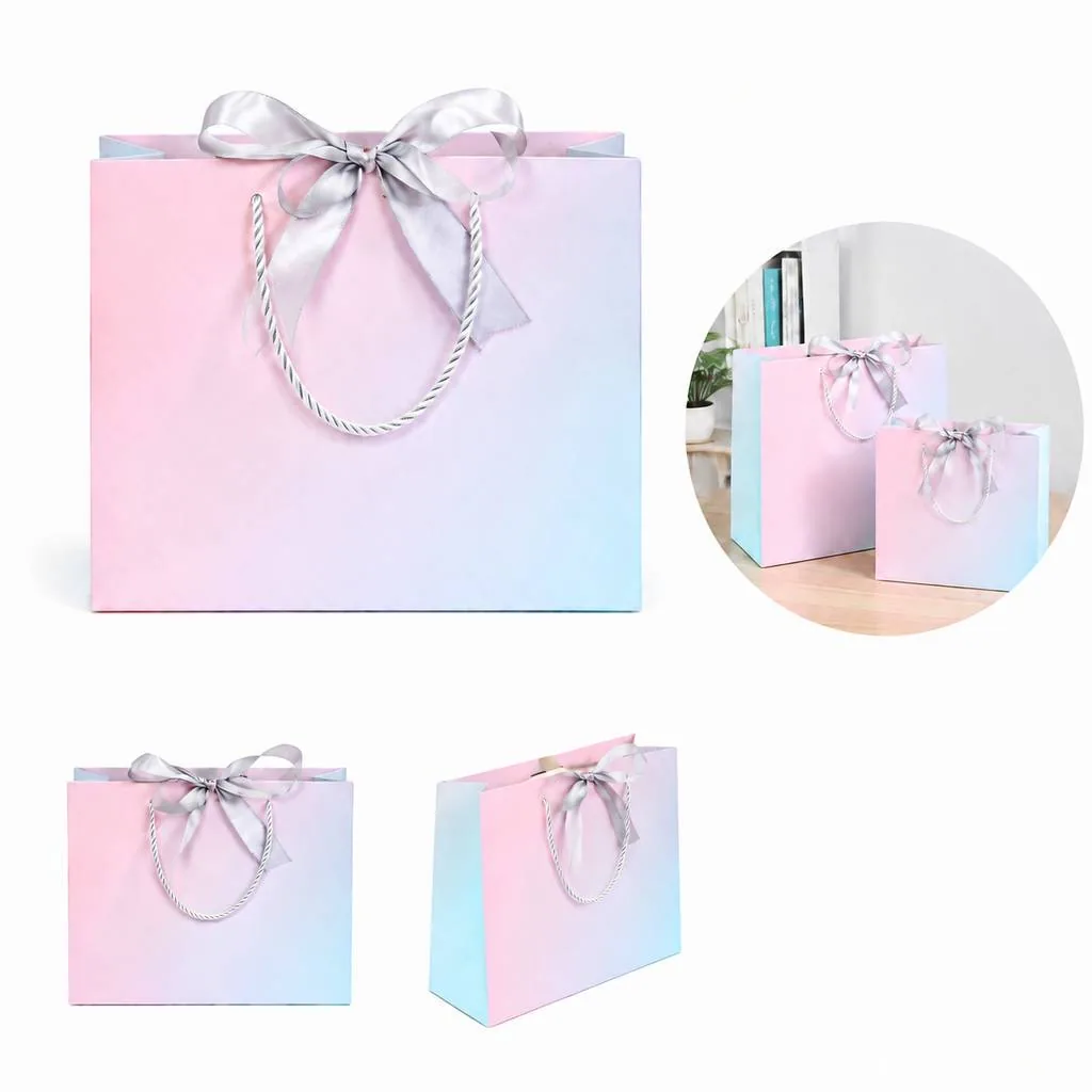 Colorful Gradient Paper Gift Bag for Presents 2