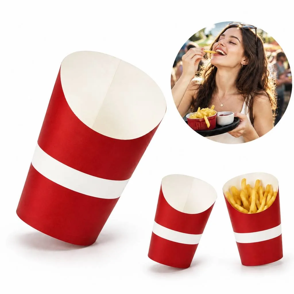 Disposable Grease-Resistant Paper Cups for Fries 2