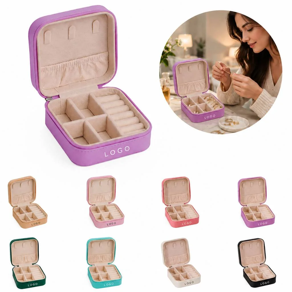 Portable Zipper Jewelry Organizer Box for Travel