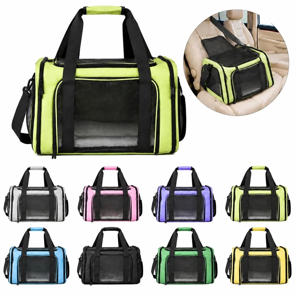 Lightweight Pet Travel Carrier Bag with Oxford Fabric 2