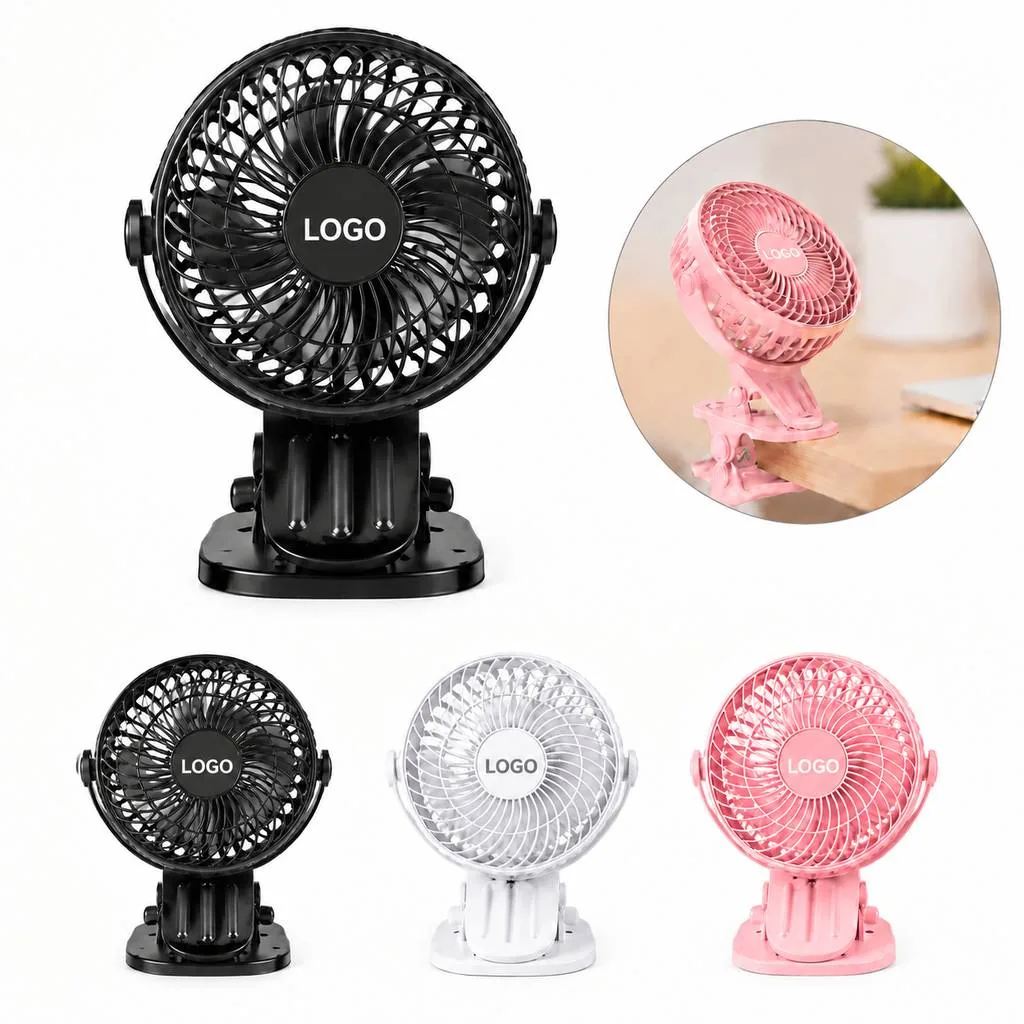 Portable Rechargeable Clip-On Fan with USB Charging