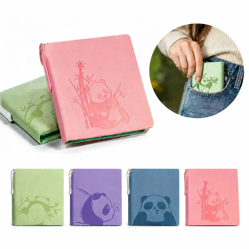 Cute Mini Panda Journal Faux Leather Notebook for Notes 2