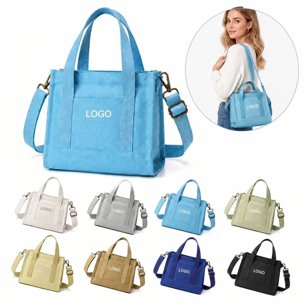 Compact Cotton Canvas Mini Carry Tote for Daily Essentials