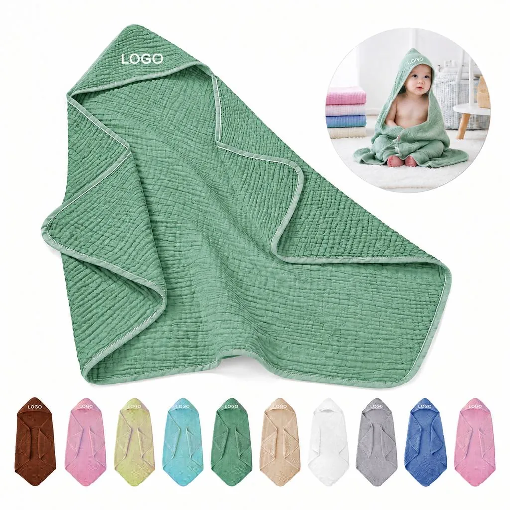 Kids Hooded Gauze Bath Wrap Soft Breathable Towel