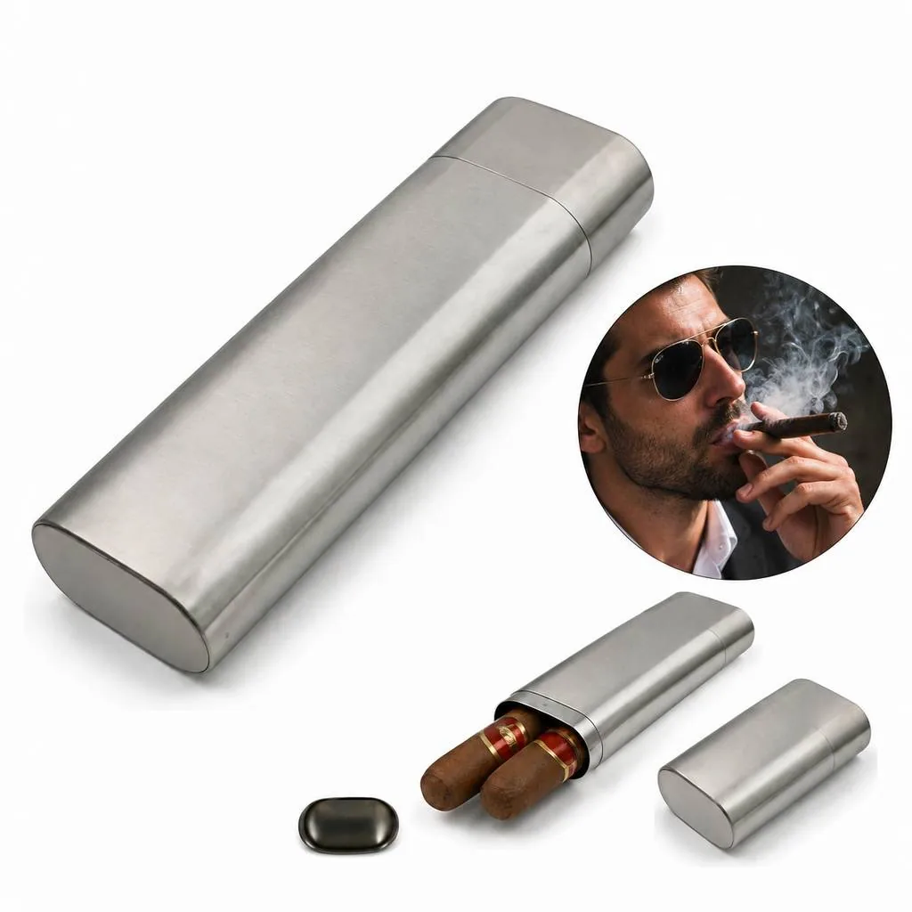 Metal Cigar Travel Tube with Airtight Seal 2
