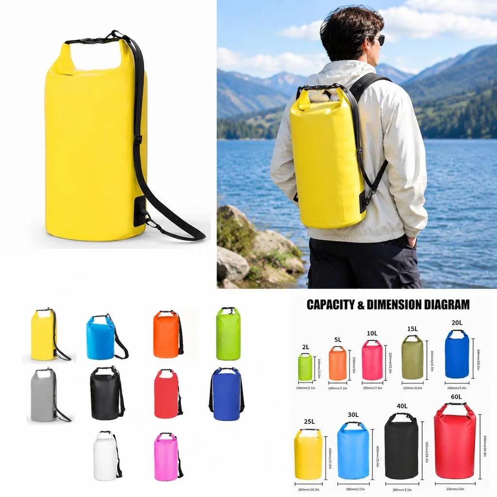 Compact Waterproof Dry Bags with Roll-Top Closure 2