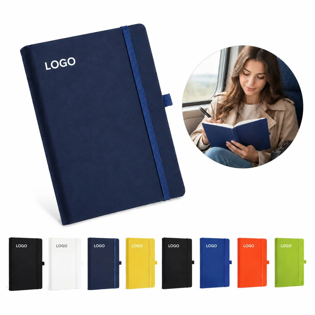 Compact Diary with Elastic Closure for Notes and Planning