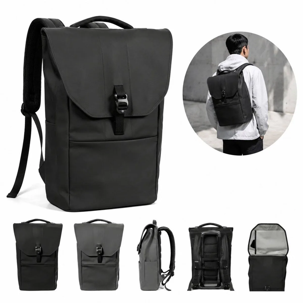 Water-Resistant Rolltop Laptop Backpack for Commuters 2