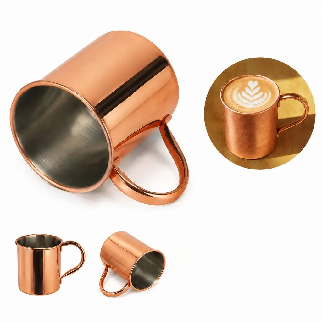 Hammered Copper-Plated Steel Mug for Cold Drinks 2