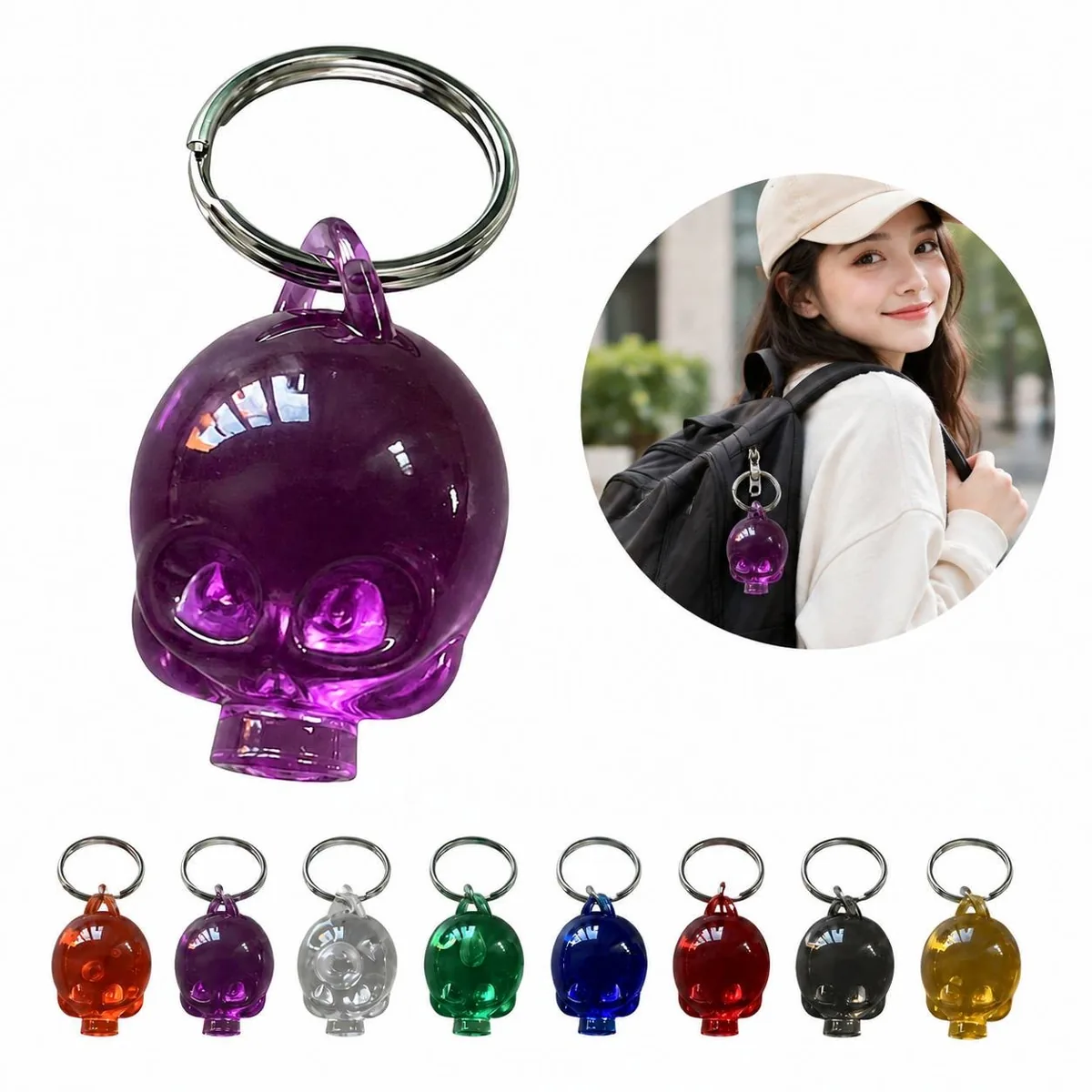 Metal Mini Skull Keychain Charm for Keys and Bags 2