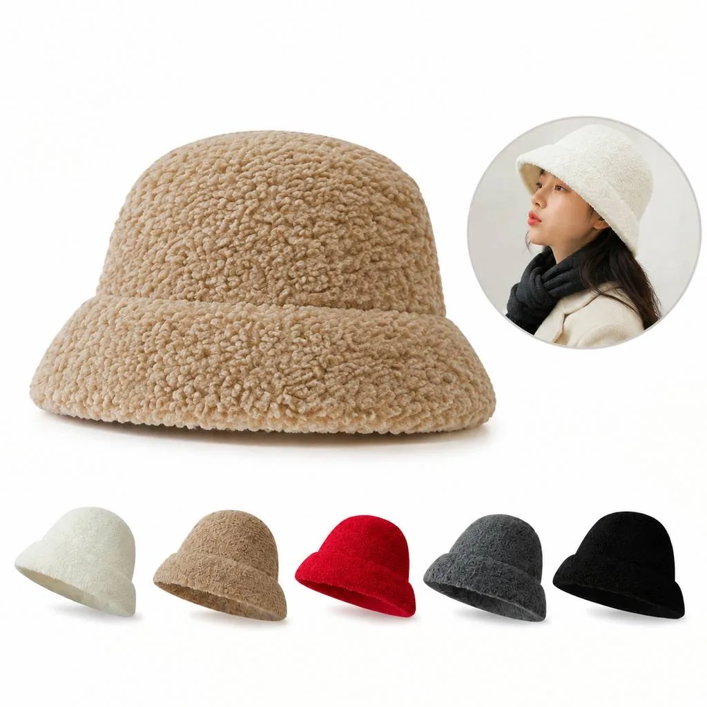 Soft Lambskin Winter Bucket Hat for Everyday Wear 2