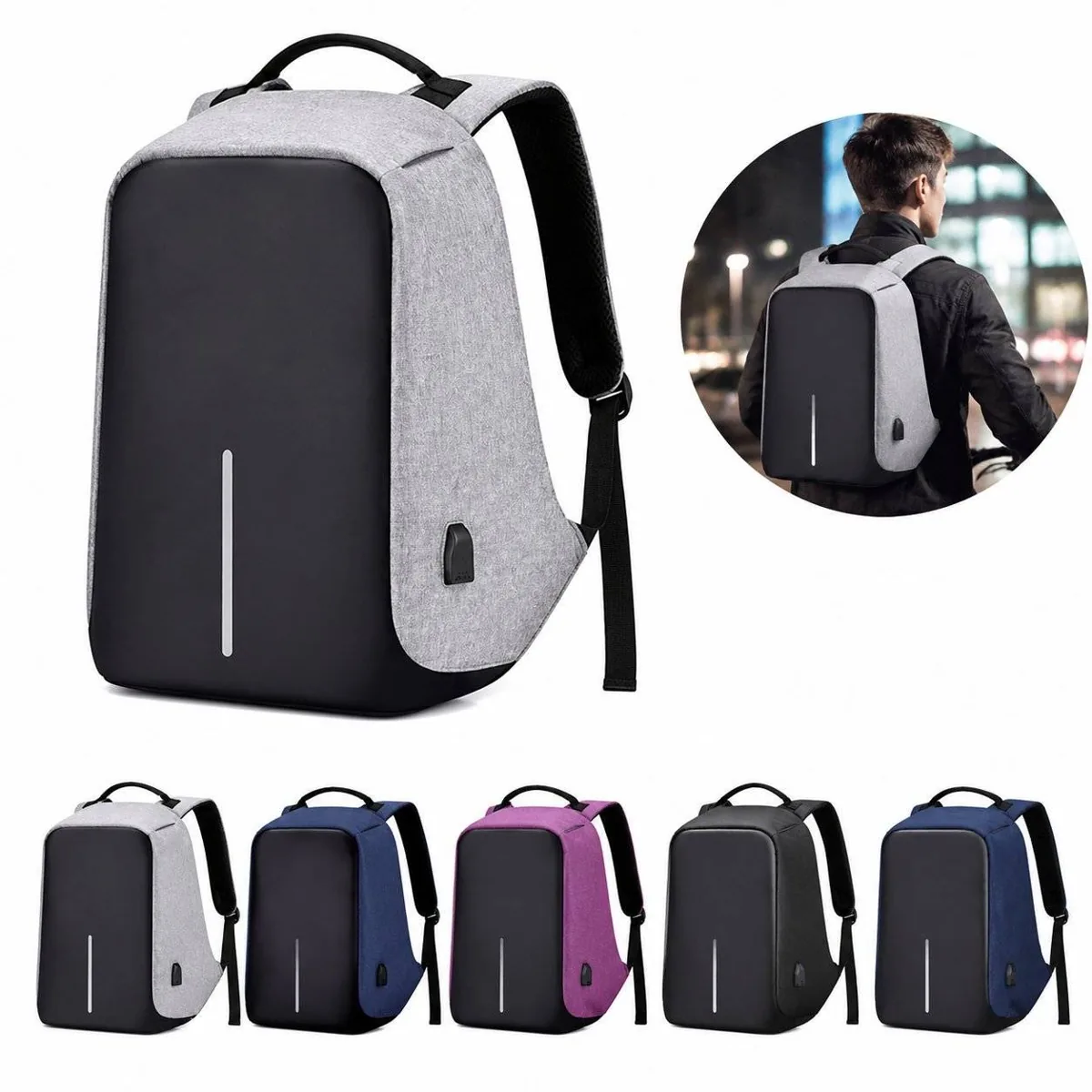 Travel Laptop Backpack with USB Charging Port, Fits 15.6 2