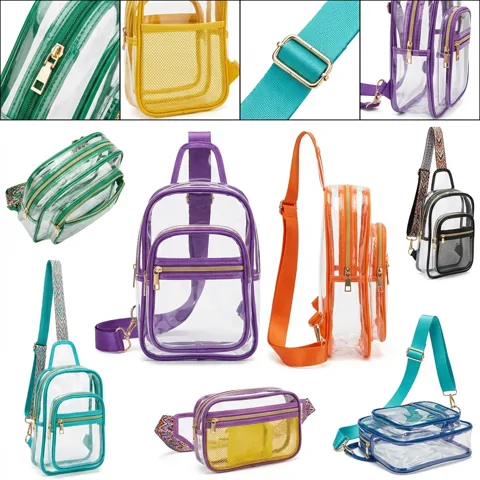 ClearView Secure Sling: Water-Resistant PVC Crossbody Bag