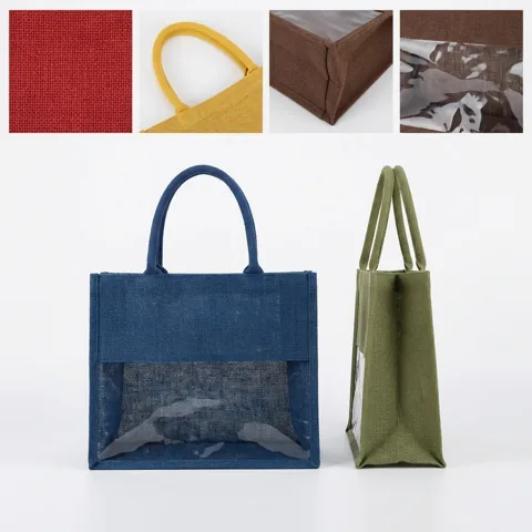 Colorblock PVC Window Tote Bag