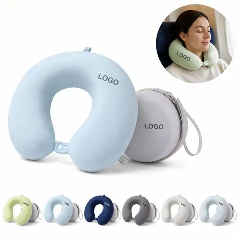 Cooling Ice Silk Travel Neck Pillow with U-Shape Support