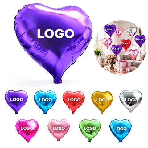 Heart-Shaped Glossy Foil Balloon for Romantic Decor