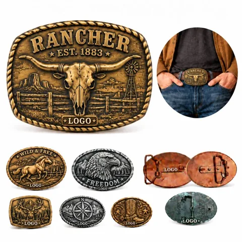 Solid Brass Belt Buckle for Leather Belts