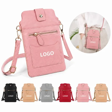 Compact Slim Phone Pouch with Crossbody Strap