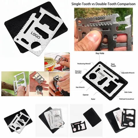 Compact Stainless Steel EDC Multi-Tool Card