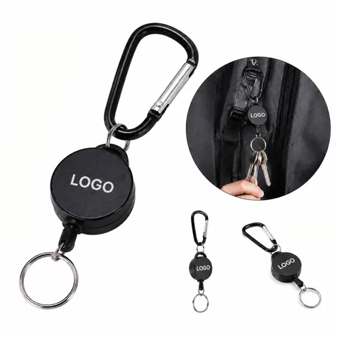 Retractable Security Key Clip with Locking Belt Attachment