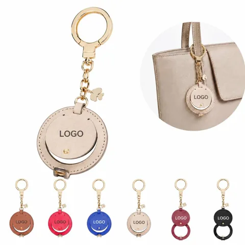 Portable Foldable Compact Mirror Keychain for Travel