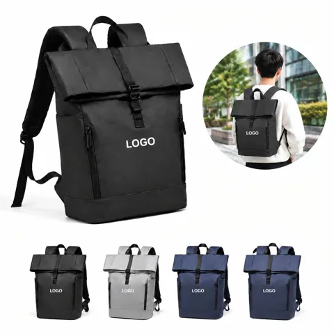 Water-Resistant Rolltop Daypack for Commuting